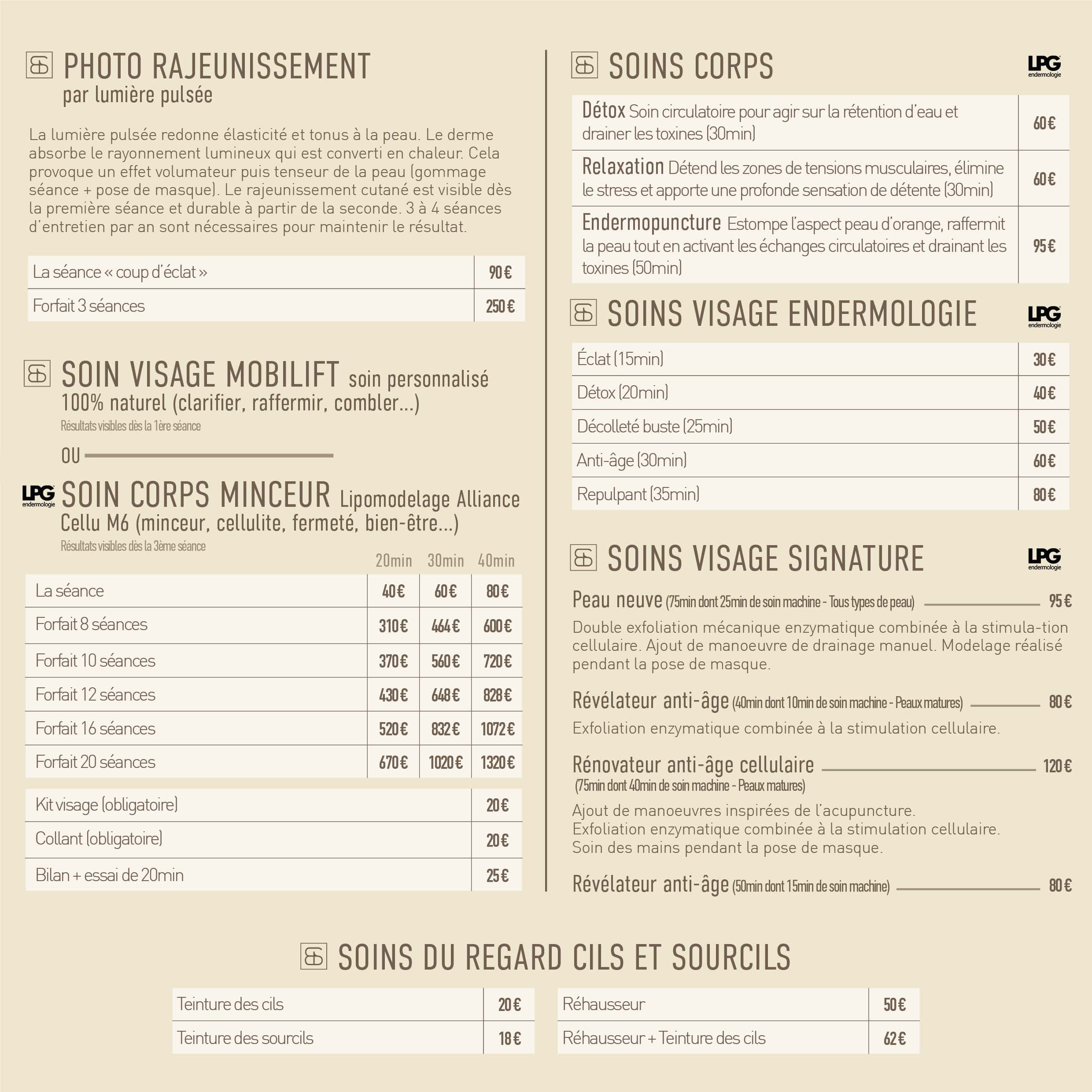 Carte des soins et tarifs 2024 page 5